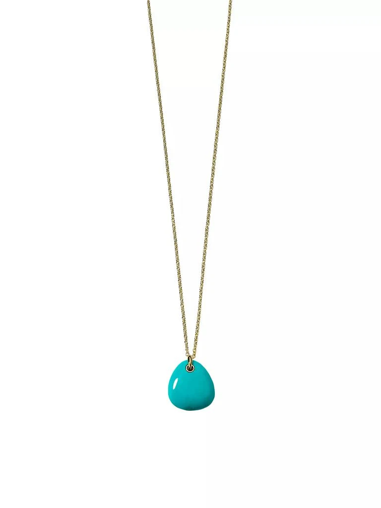 Ippolita Large 18K Green Gold &amp; Turquoise Pebble Pendant Necklace 1