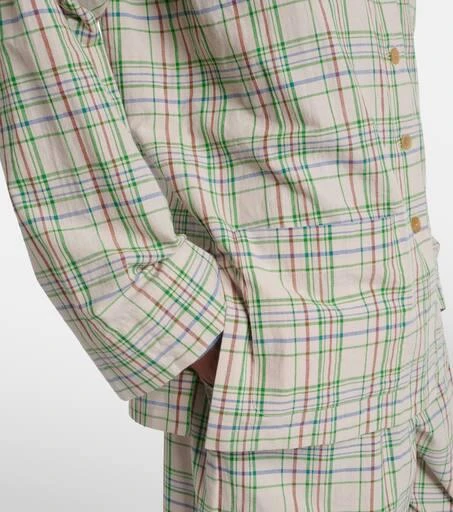 The Row Morpheus plaid cotton voile shirt 5