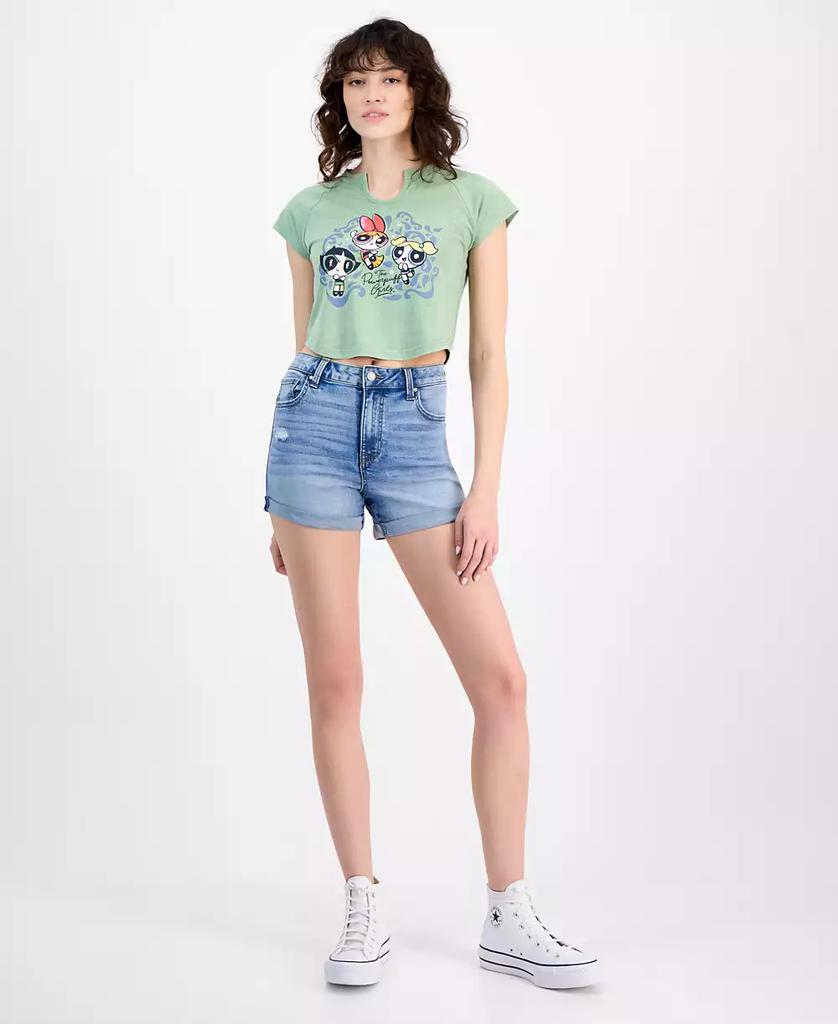 Freeze 24-7 Juniors' Powerpuff Girls Embellished Raglan Baby Tee
