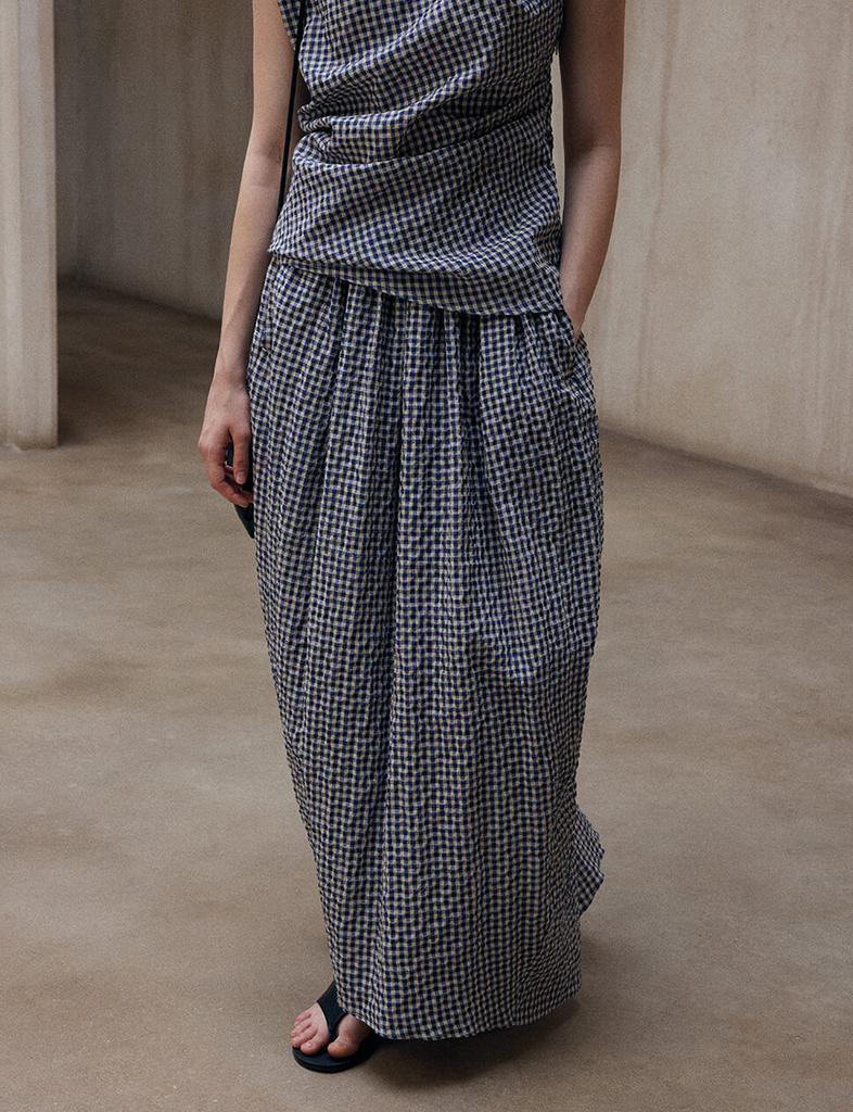 Pixie Market Gingham Cocoon Skirt-PREORDER