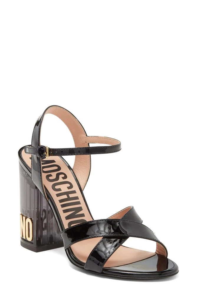 Moschino Patent Leather Block Heel Sandal 1