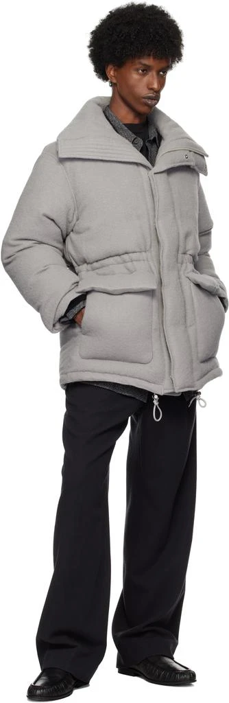 AURALEE Gray Brushed Alpaca Wool Down Jacket 4