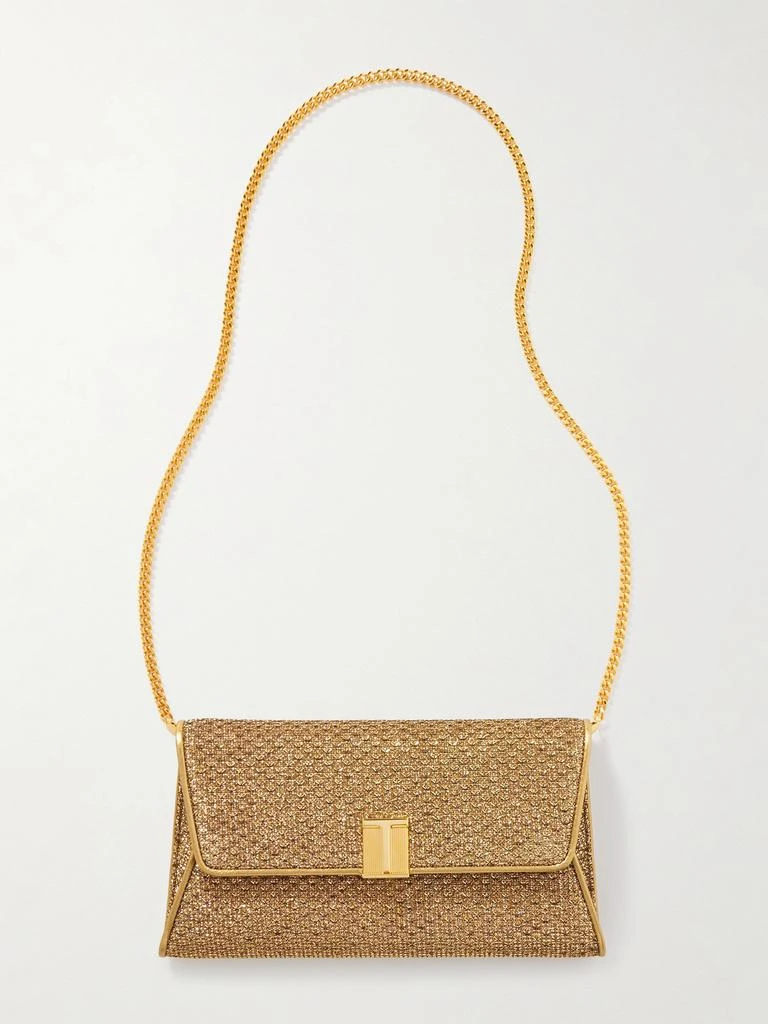 Tom Ford Nobile 金属�感皮革边饰纹理金属丝面料单肩包 1