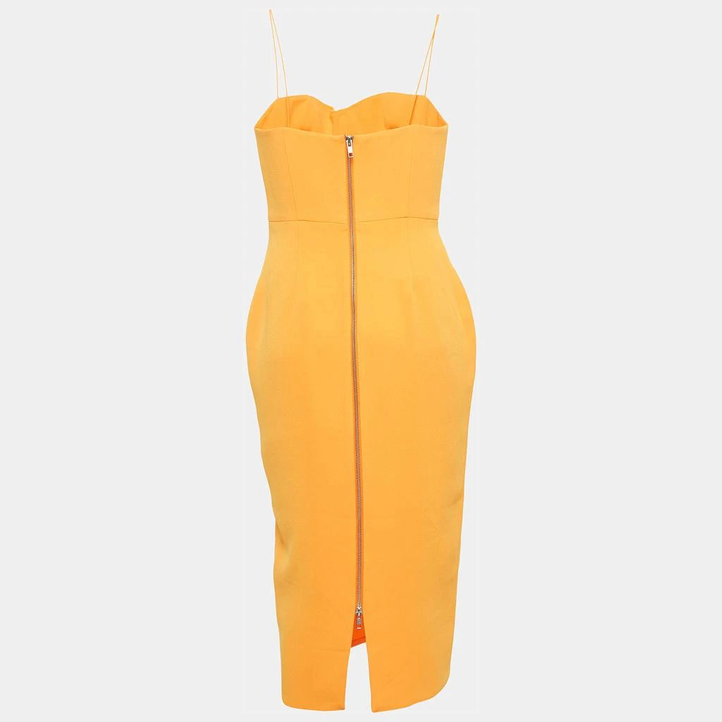 Alex Perry Alex Perry Orange Stretch Crepe Lee Midi Dress M 2