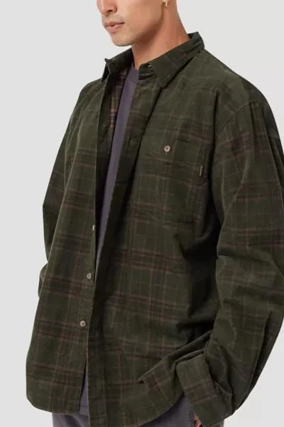 Barney Cools Barney Cools Cabin 2.0 Recycled Cotton Corduroy Plaid Shirt 1