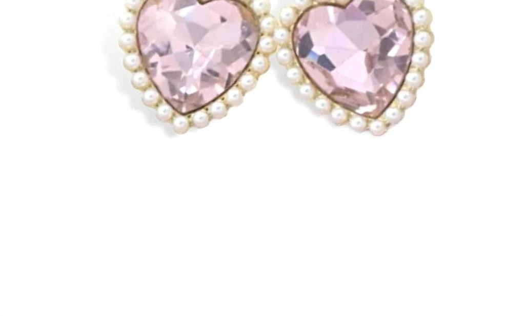 Brianna Cannon Brianna Cannon - Crystal And Pearl Heart Studs