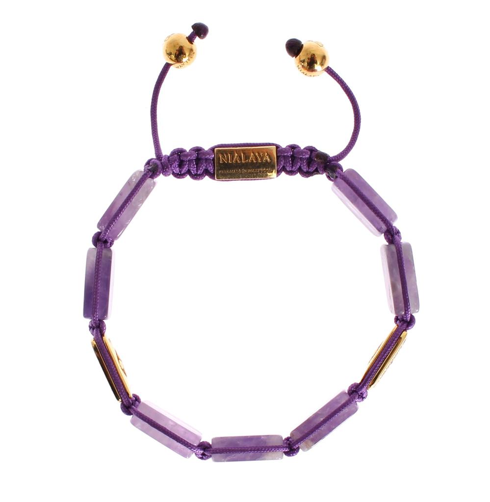 Nialaya CZ Amethyst 18K  925 Women's Bracelet
