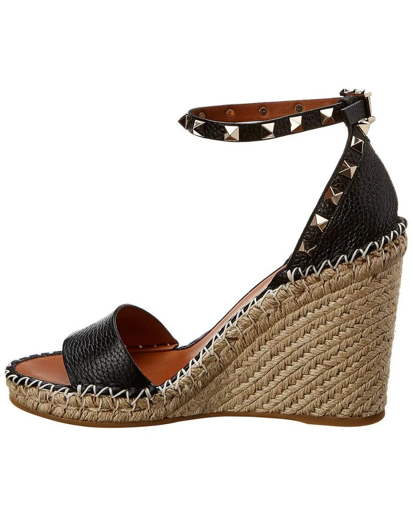 Valentino Rockstud 100 Grainy Leather Wedge Sandal 2