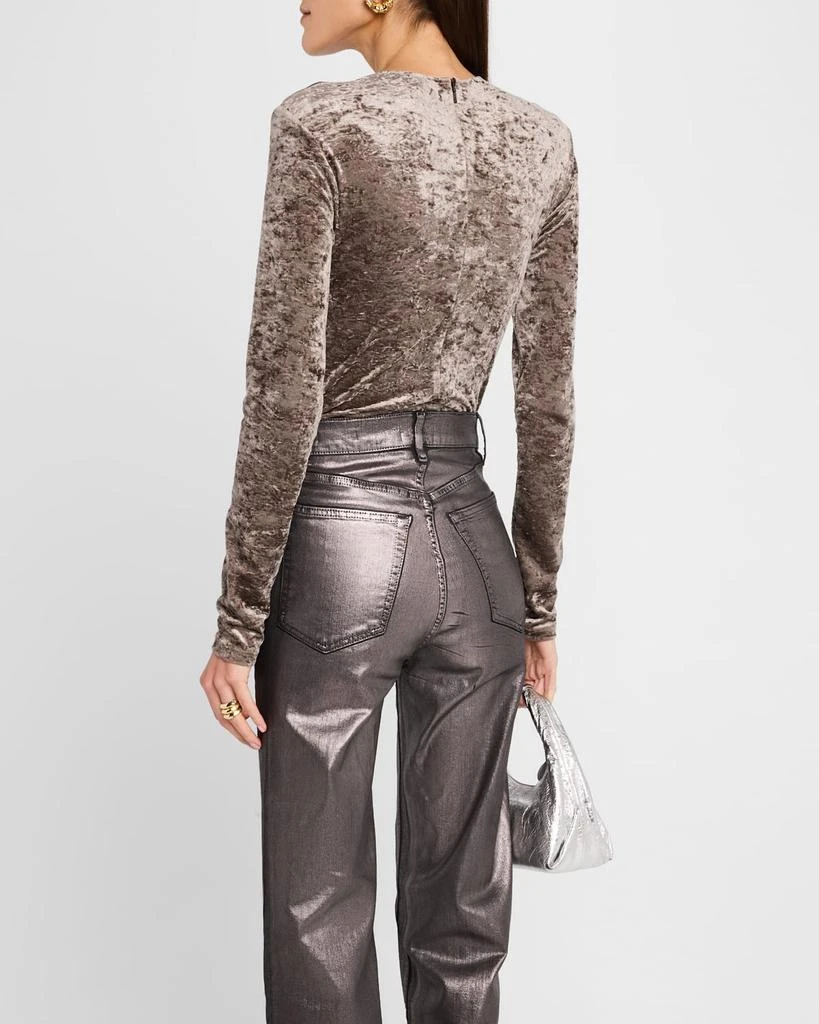 FRAME Long Sleeve Crushed Velvet Top 3