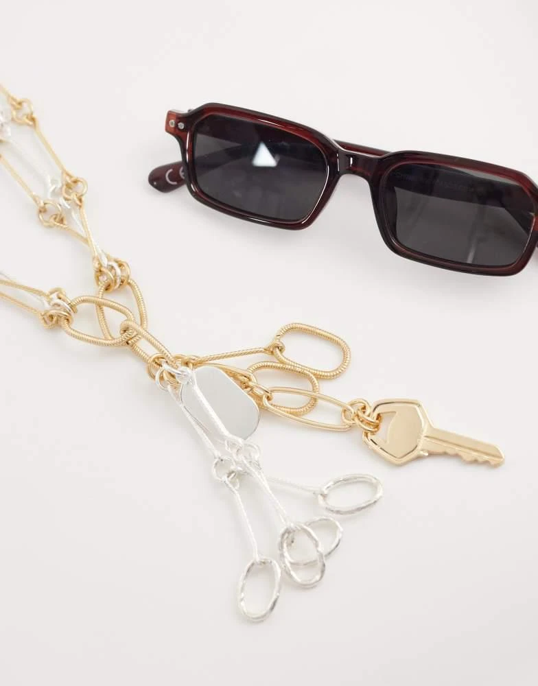 Mango Mango key charm chain necklace in gold 2