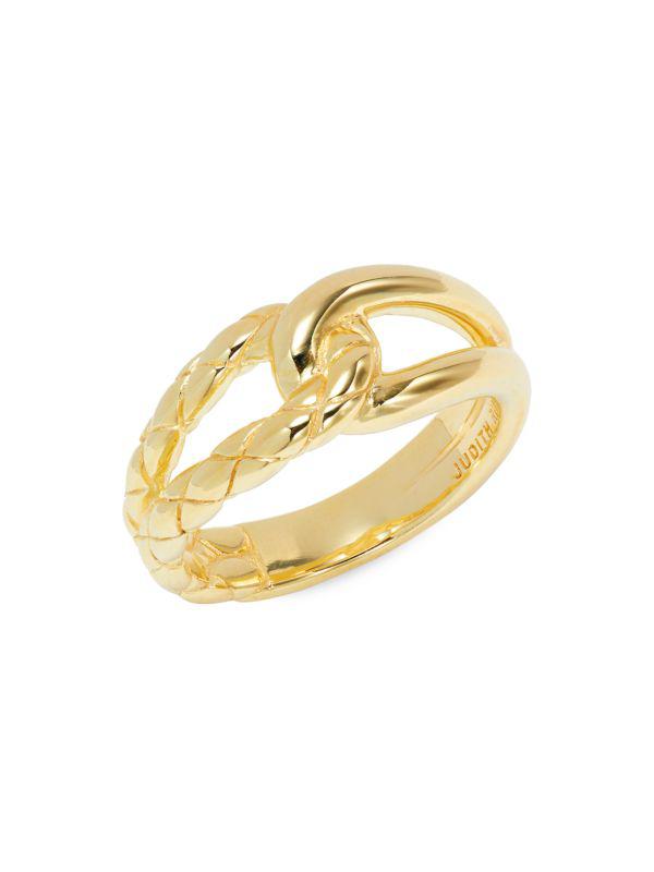 Judith Ripka Aura 14K Goldplated Sterling Silver Interlocked Braided Ring