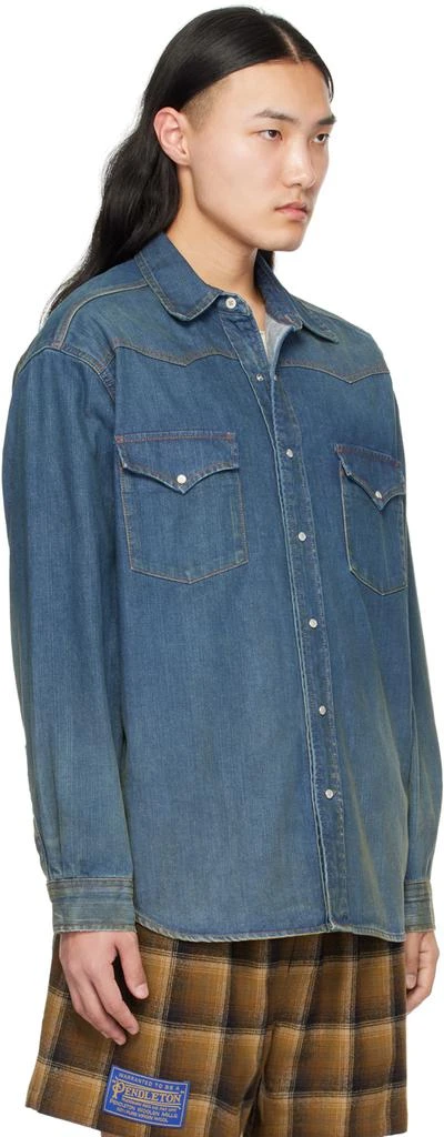 MAISON MARGIELA Blue Americana Wash Denim Shirt 2