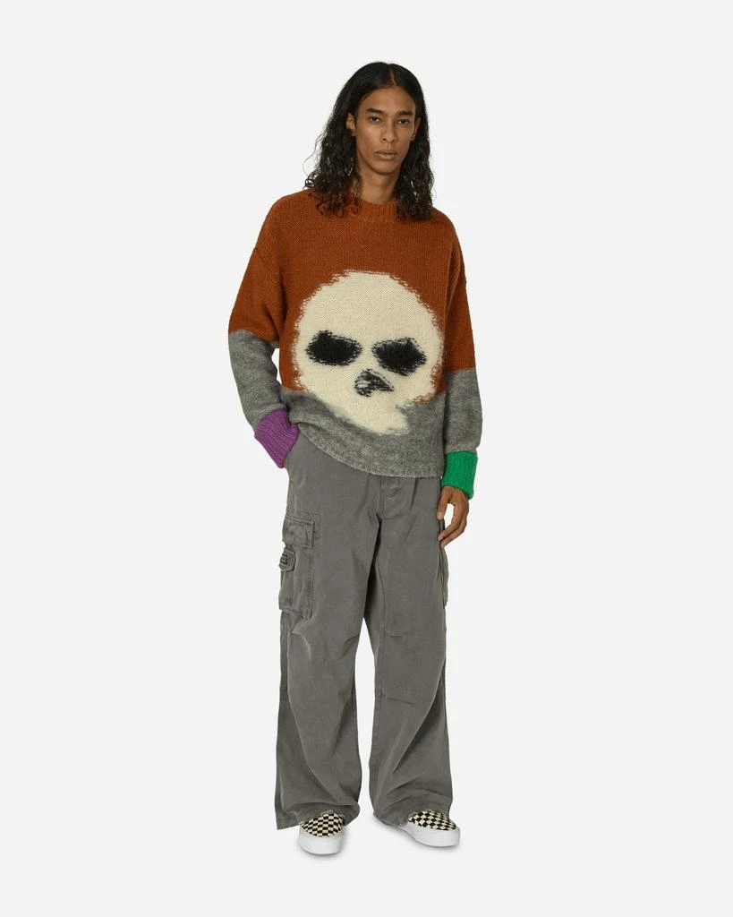 ERL Mohair Skull Intarsia Sweater Brown 4