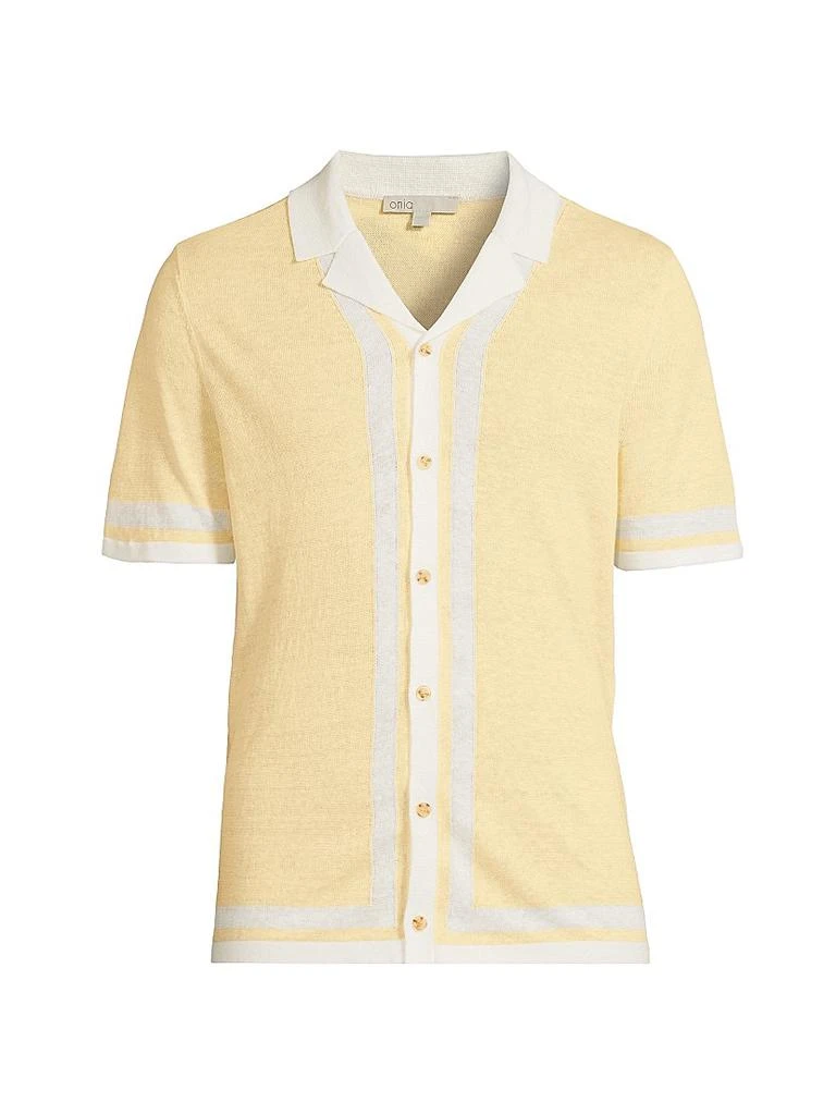 Onia Linen Knit Camp Shirt 1