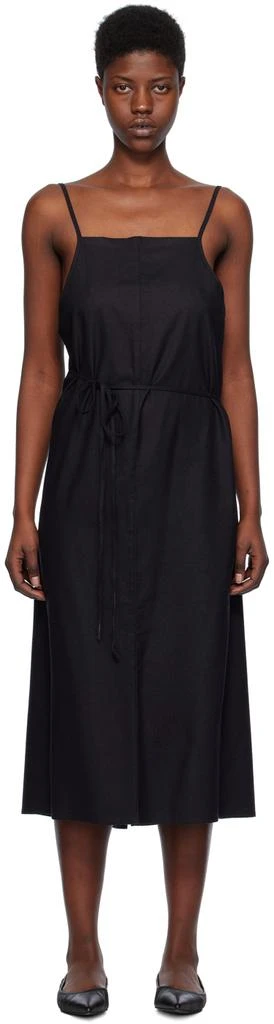 Baserange Black Yumi Apron Midi Dress