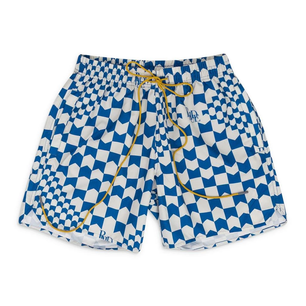 Rhude WHITE/BROWN CHEVRON SWIM TRUNKS from Premium Outlets