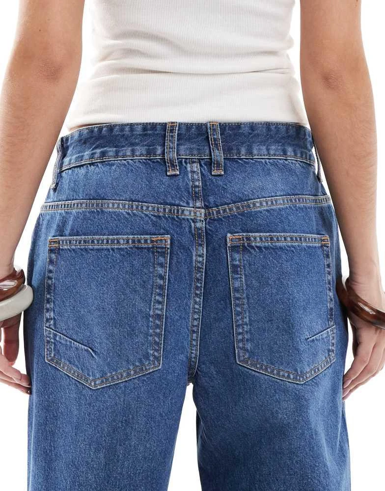 ASOS ASOS DESIGN  baggy wide leg jean in dark blue 4
