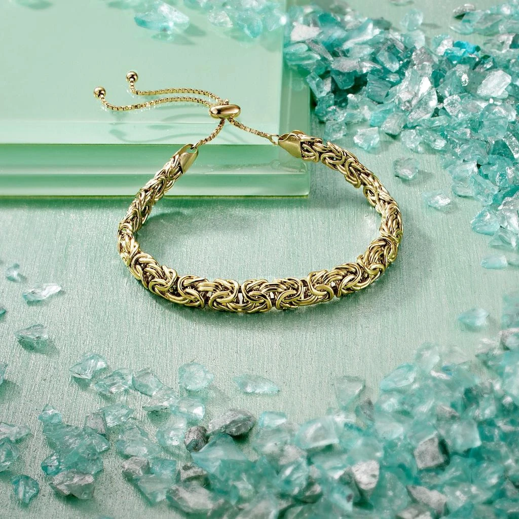 Ross-Simons 18kt Gold Over Sterling Silver Byzantine Bolo Bracelet 4