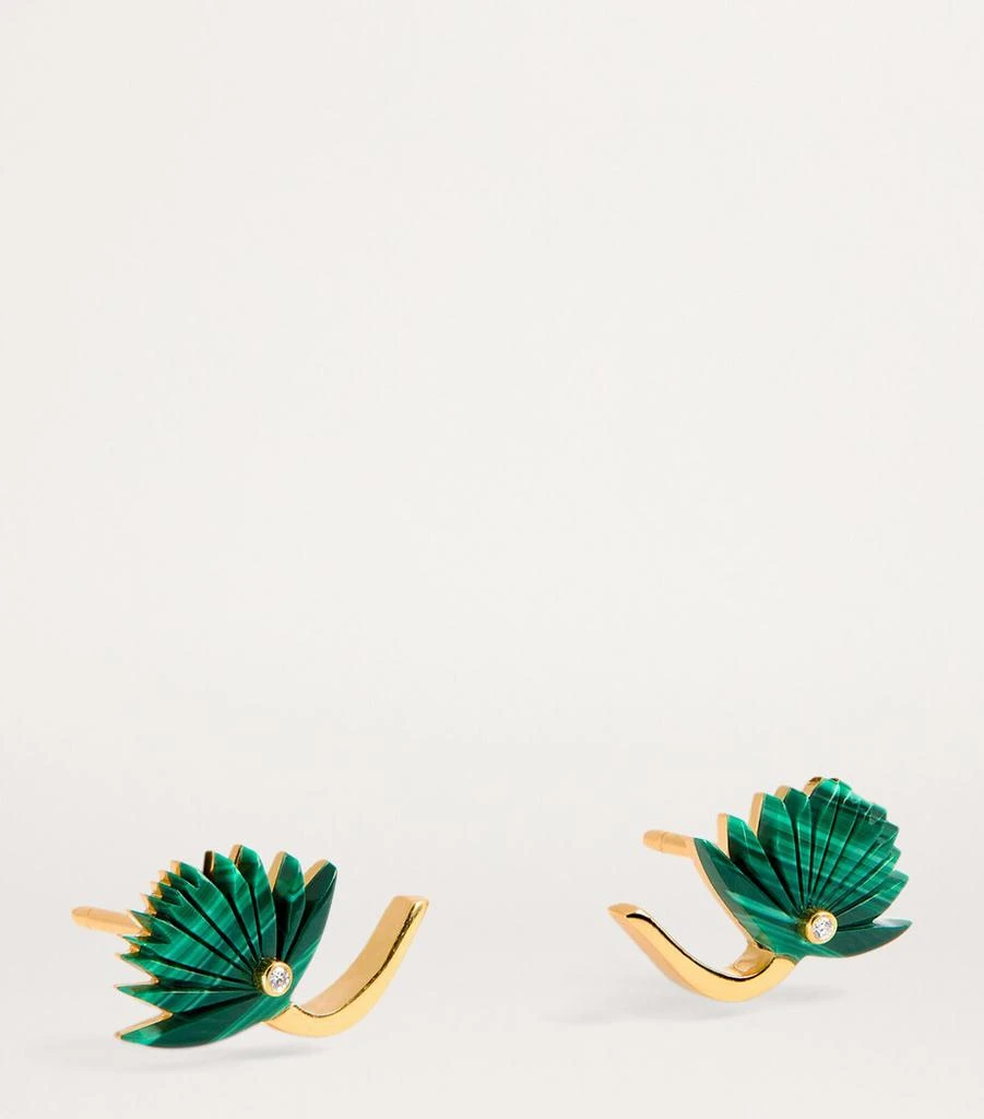 L'ATELIER NAWBAR Yellow Gold, Diamond and Malachite Psychedeliah Earrings 3