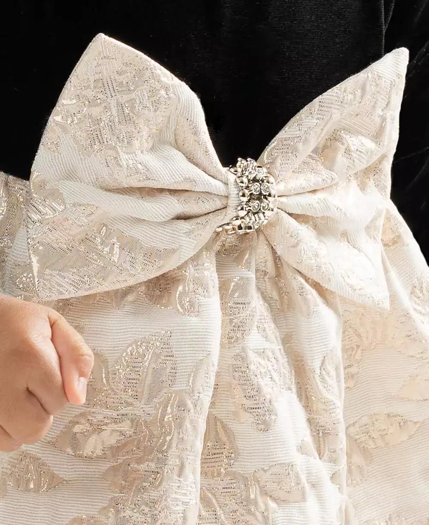 Rare Editions Baby Girl Velvet Brocade Social Dress 6