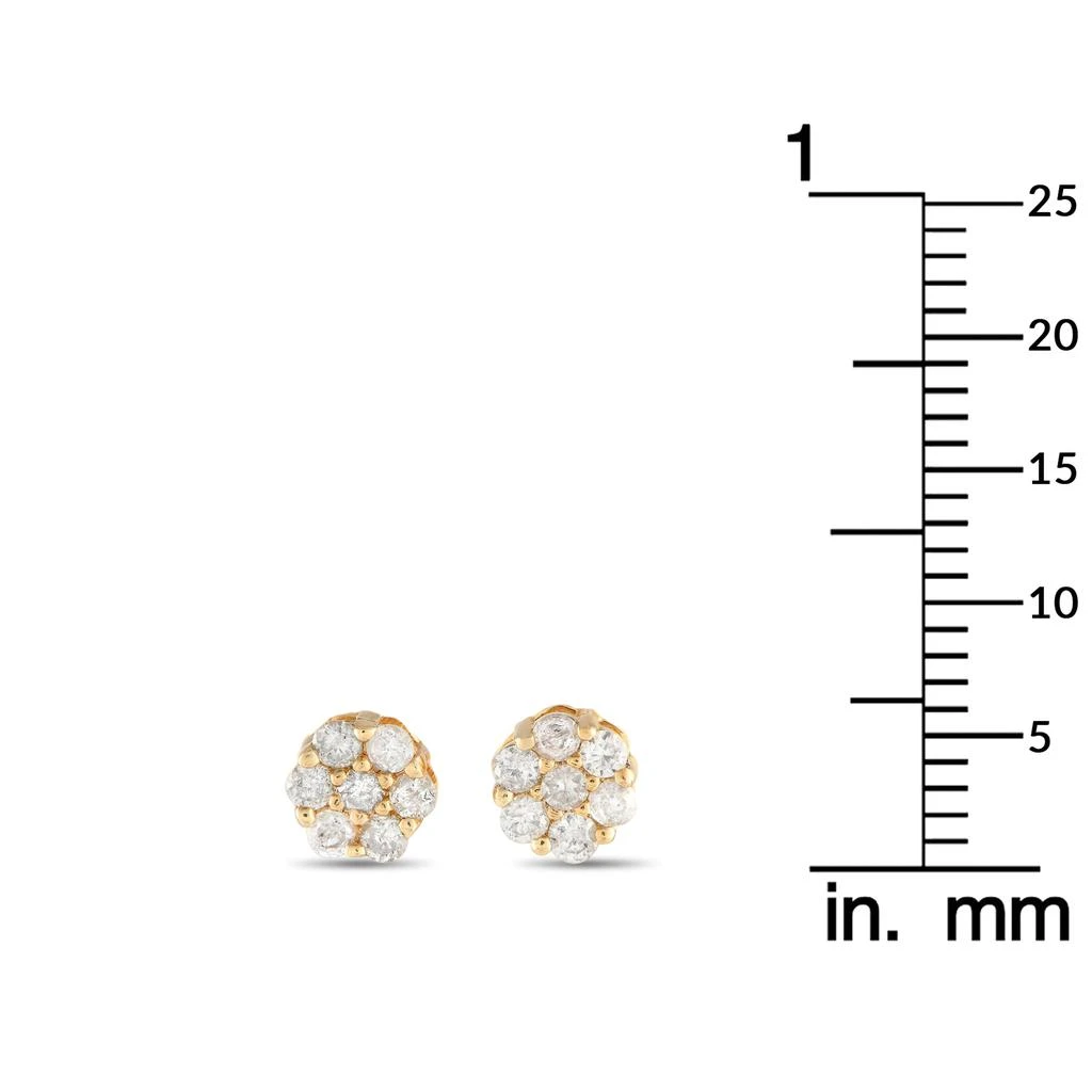 Non Branded 14K Yellow Gold 0.25ct Diamond Cluster Stud Earrings 3