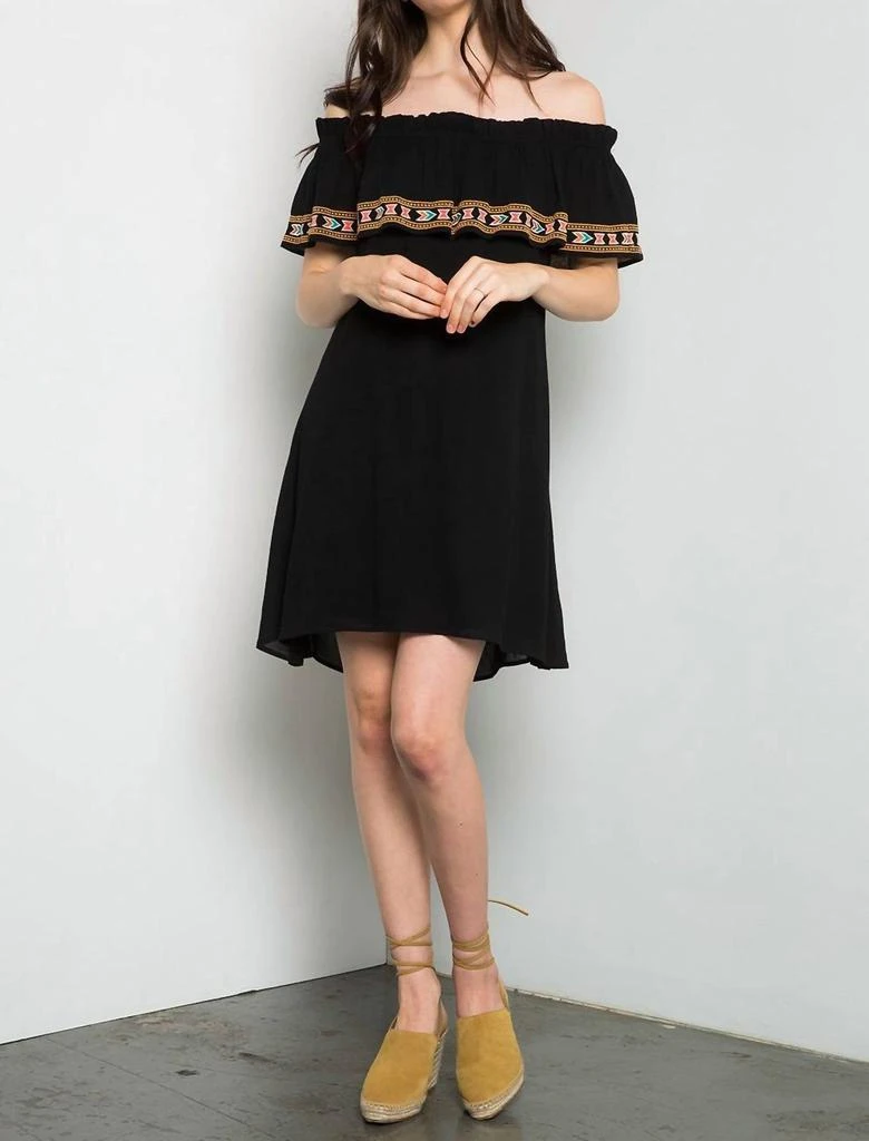 THML THML - Antigua Off The Shoulder Dress - Black - XS