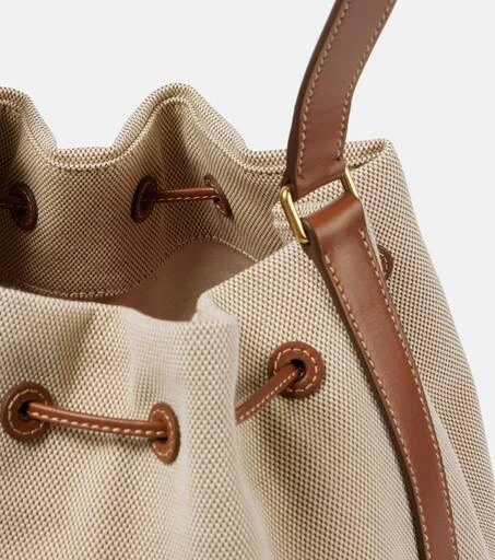 Miu Miu Logo leather-trimmed bucket bag 3