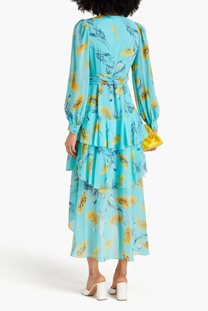 DIANE VON FURSTENBERG Silvia tiered floral-print crepe de chine midi wrap dress 3