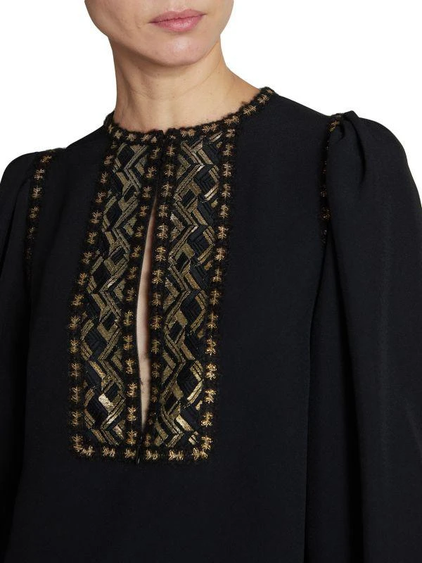 Andrew Gn Metallic Long-Sleeve Blouse 4