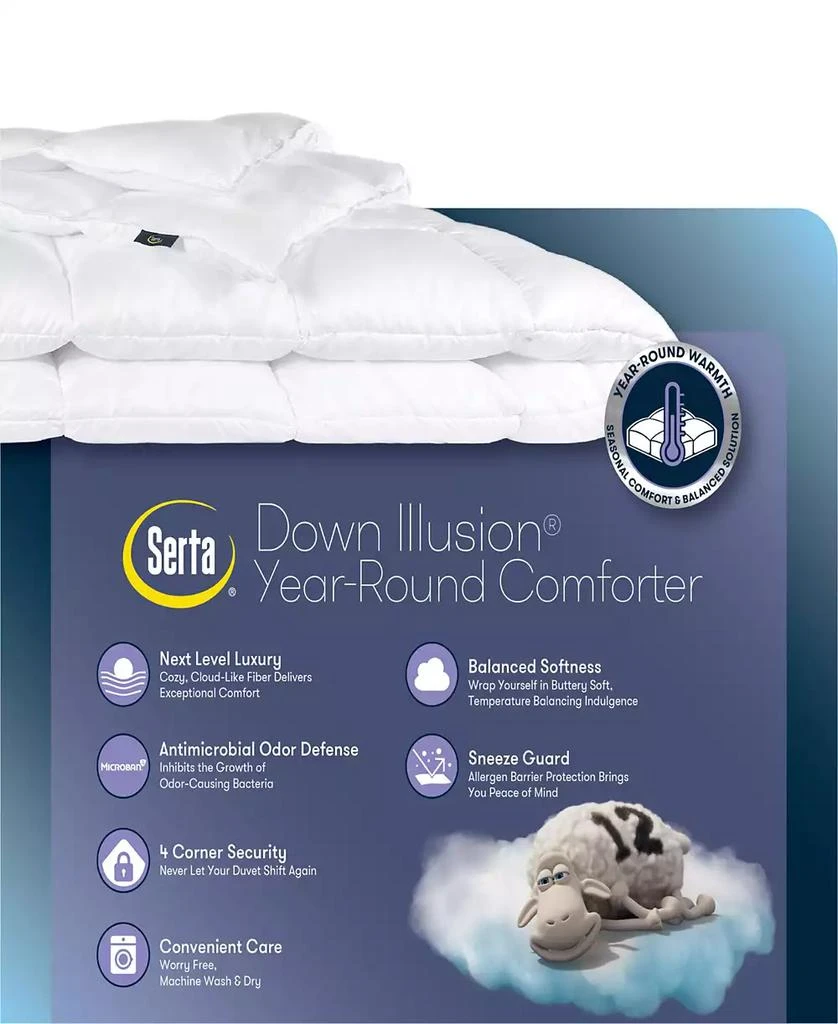 Serta Down Illusion Antimicrobial Down Alternative All Season Comforter - 3