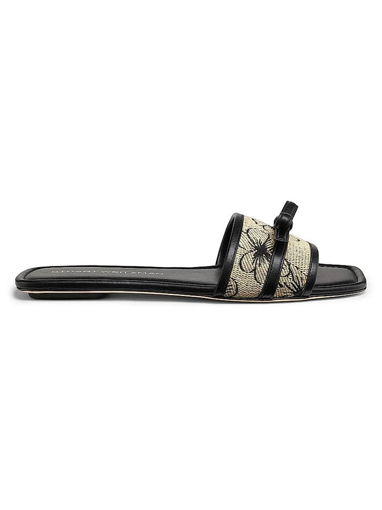 Stuart Weitzman Felicity Raffia Jacquard Slides 1
