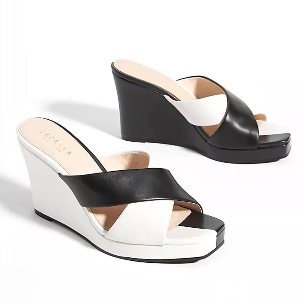 Cecelia New York Wesley Heels In Black/white