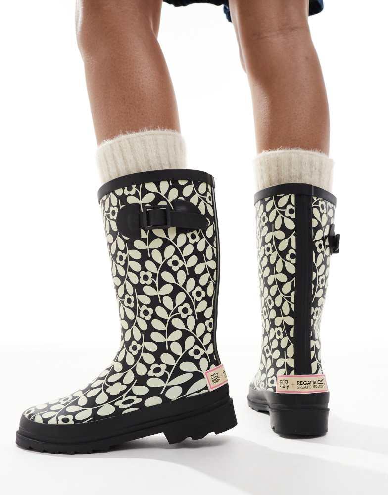 Regatta Regatta Orla Kiely Quarter Wellies in Black