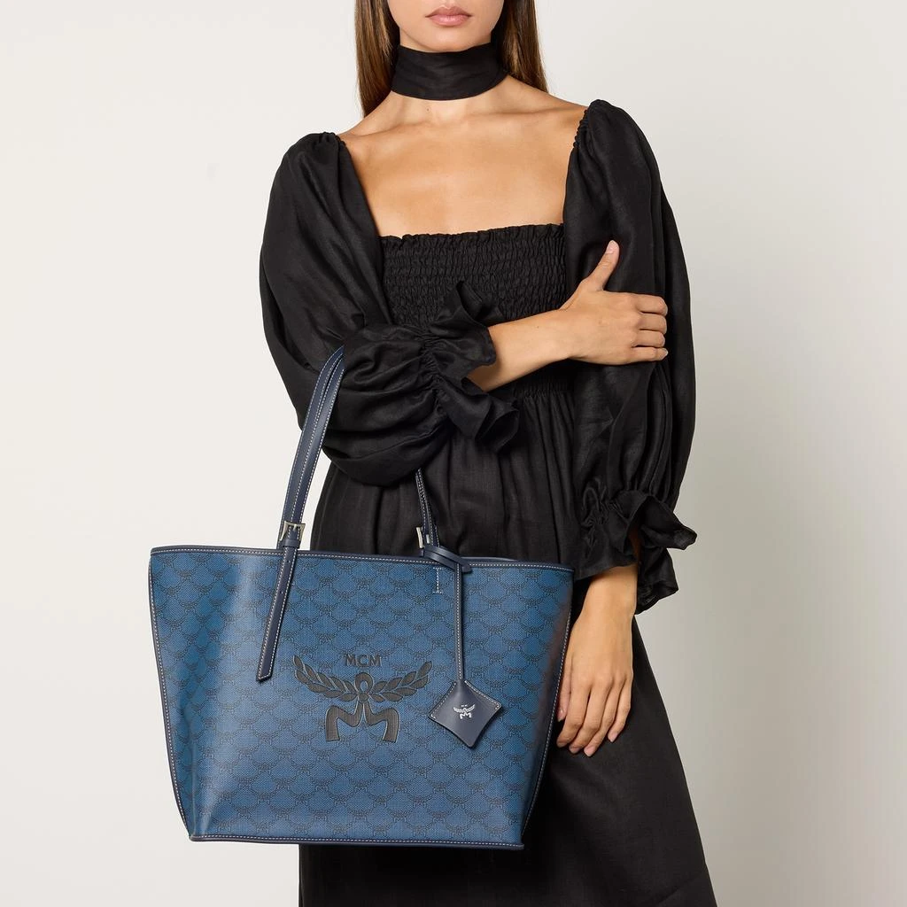 Canvas Tote Bloomingdale's Mcm Handbags Shop MCM Himmel Canvas-Coated Leather Medium Shopper Bag On Sale