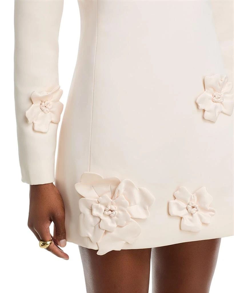shop long sleeve wedding dresses BABARONI Satin Ivory Wedding Dresses A-line Deep V-Neck Long Sleeve Lace  Sash Sweep Train