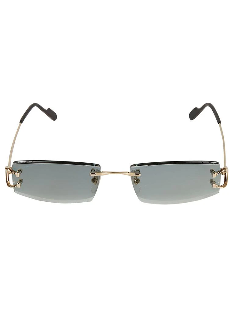 Cartier Eyewear Rectangle Rimless Sunglasses 1