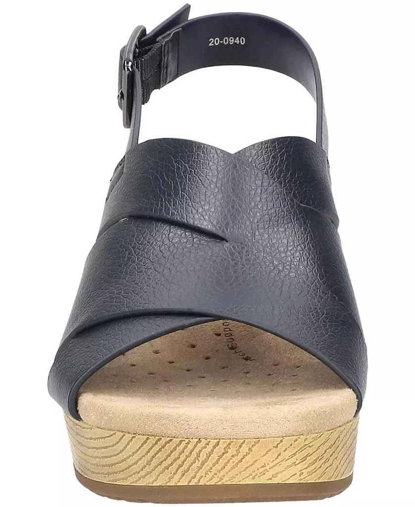 Easy Street Women's Raffey Buckle Slingback Slip Resistant Wedge Sandals 6