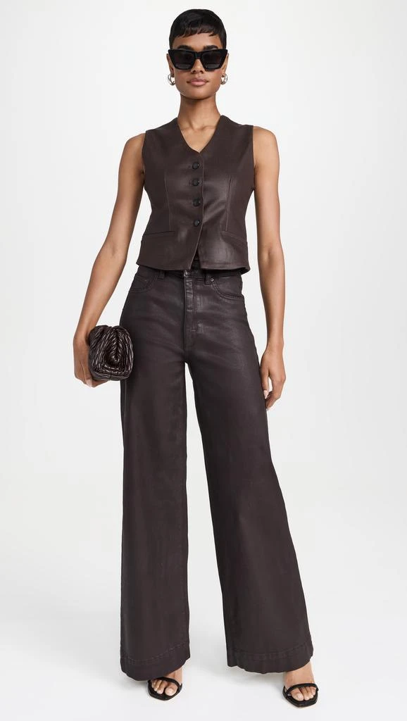 DL1961 Hepburn Wide Leg High Rise Coated Jeans 4
