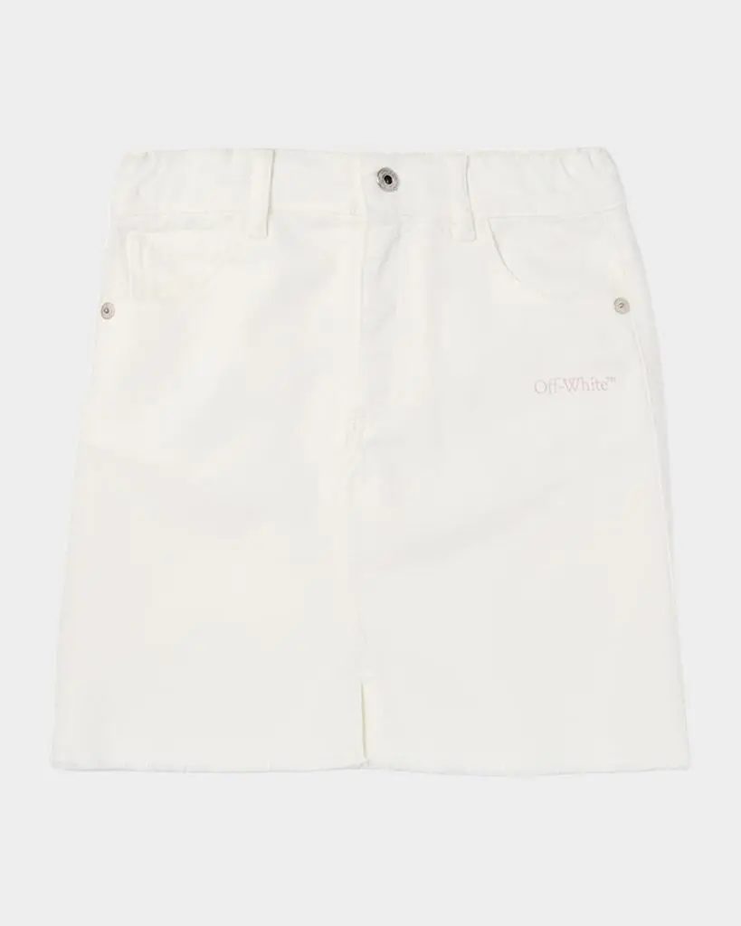 Off-White Girl's Bookish Arrow Denim Shorts, Size 4-12