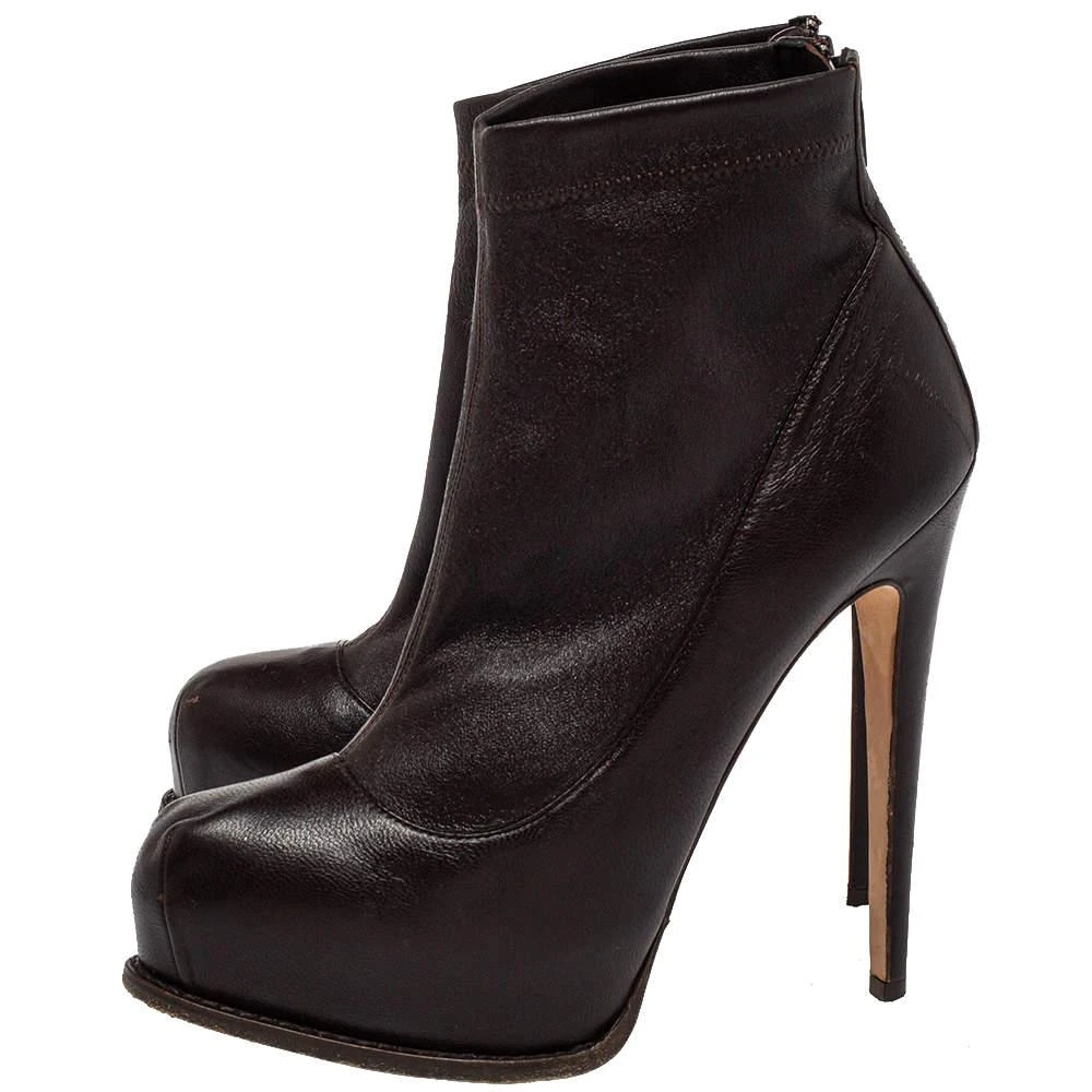 Brian Atwood Brian Atwood Burgundy Leather Ankle Length Boots Size 38.5 4