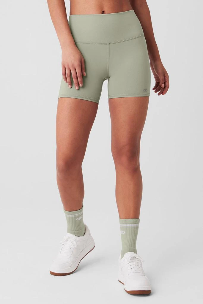Alo 5" Airbrush High-Waist Biker Short - Limestone 1
