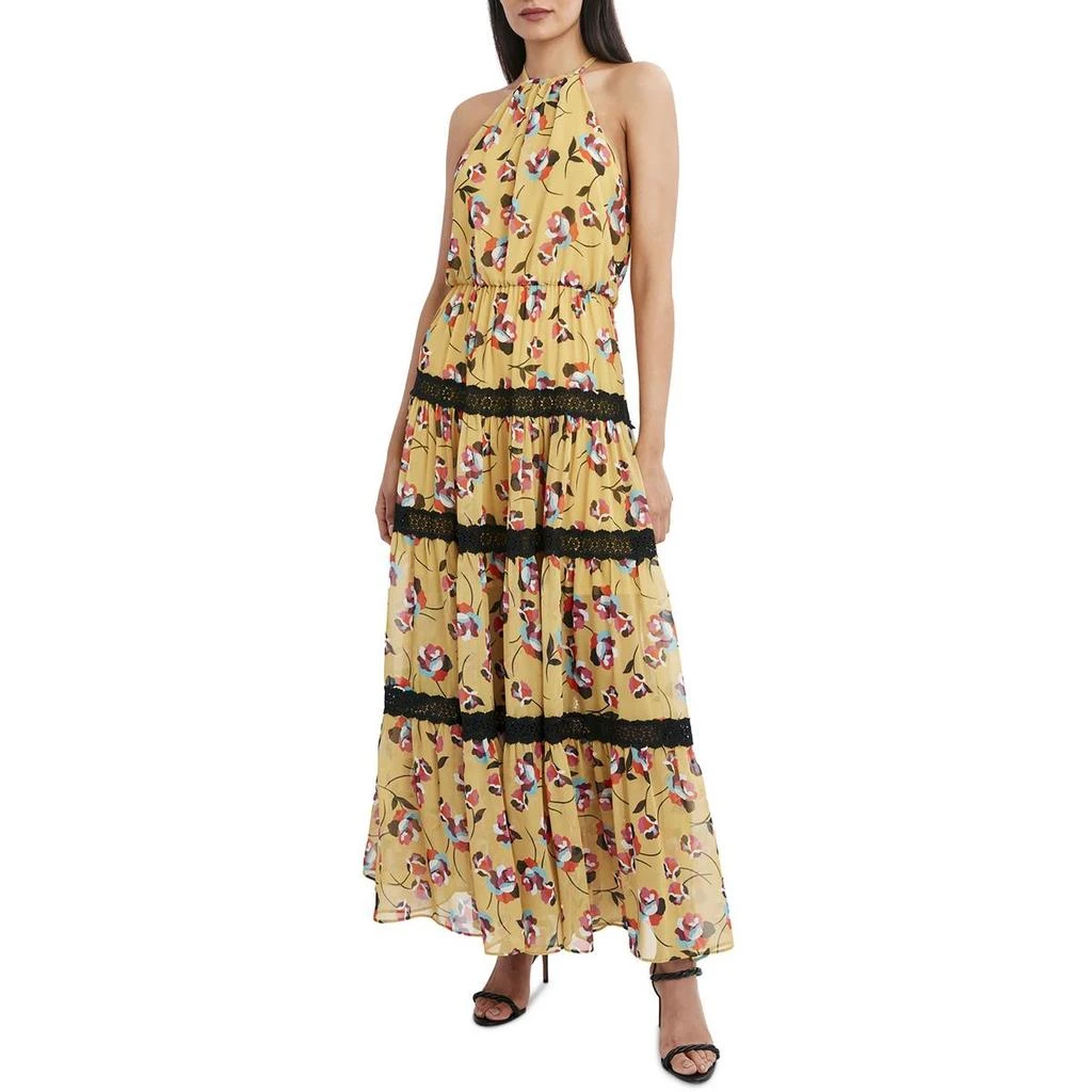BCBG Womens Maxi Lace Trim Halter Dress 3