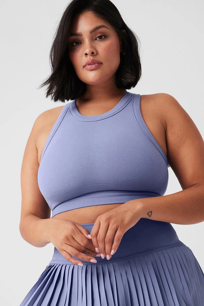 Alo Seamless Delight High Neck Bra - Lilac Blue 8