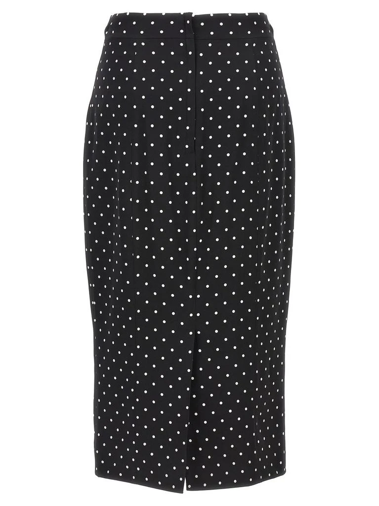 Dolce & Gabbana Dolce & Gabbana Polka-Dot Printed Charmeuse Calf-Length Pencil Skirt 2