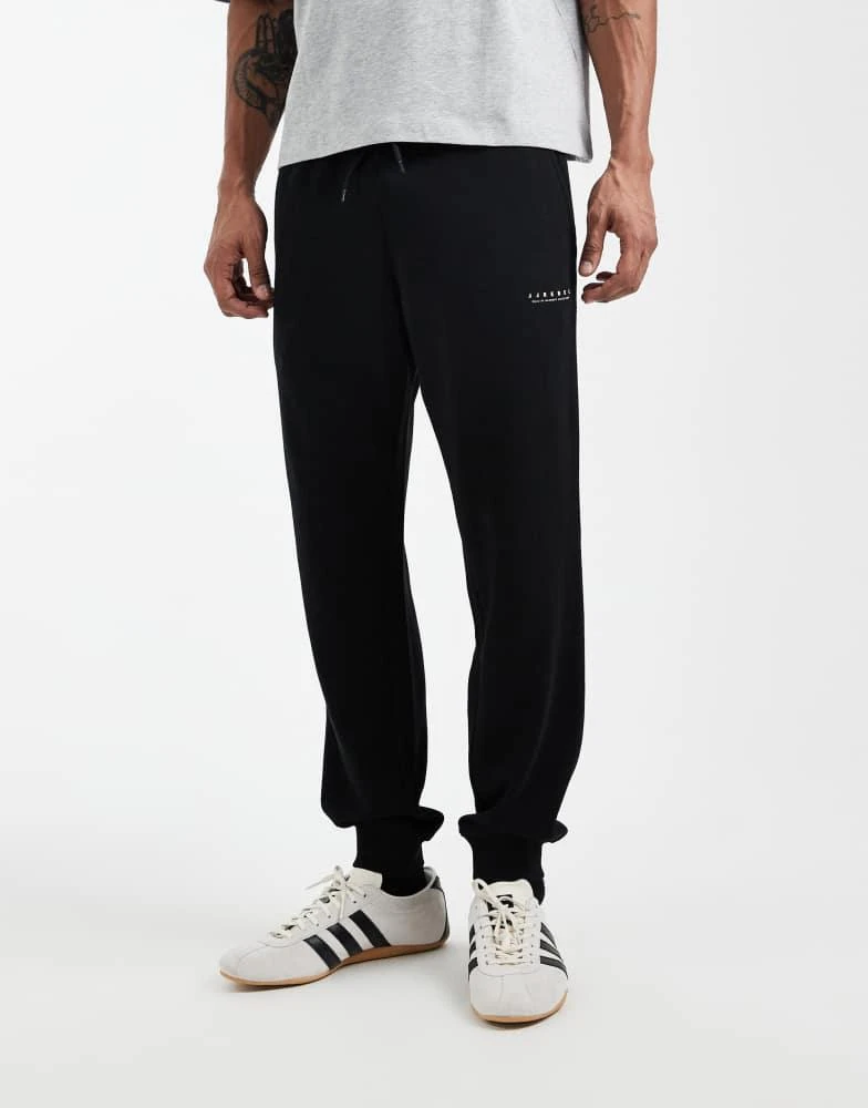 JJ Rebel JJ Rebel logo straight jogger in black 2