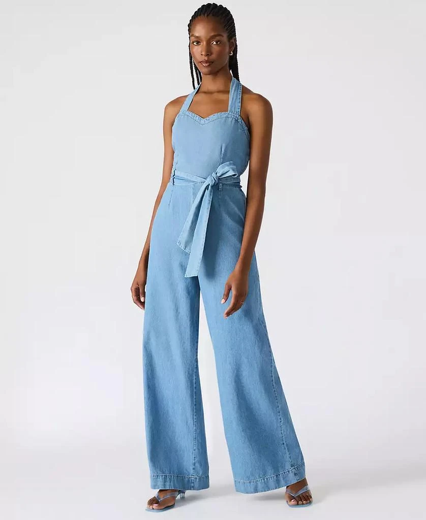 Steve Madden Women's Artie Denim Halter Jumpsuit 1