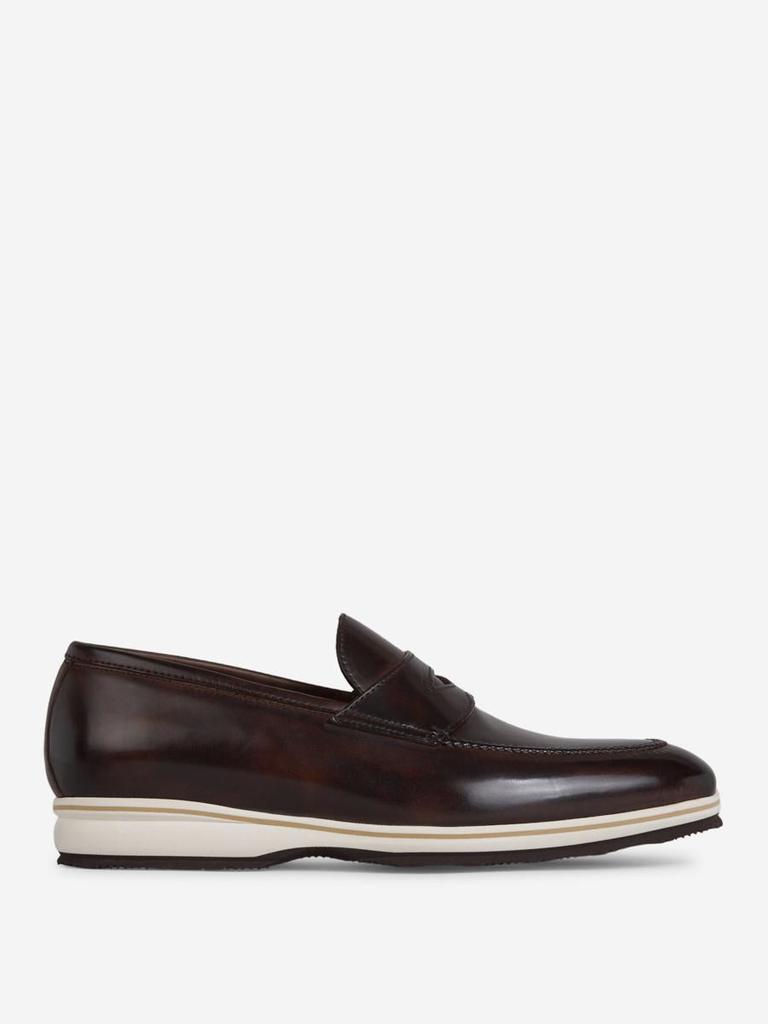 Bontoni Bontoni Constrast Sole Leather Loafers
