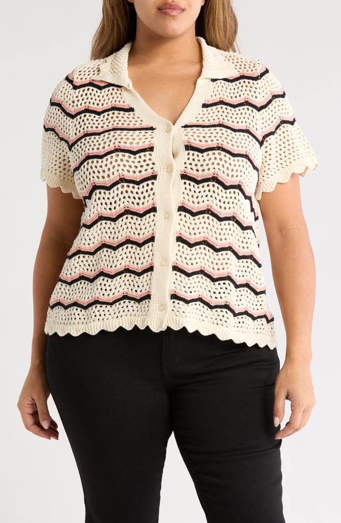 DR2 by Daniel Rainn Scalloped Open Stitch Sweater