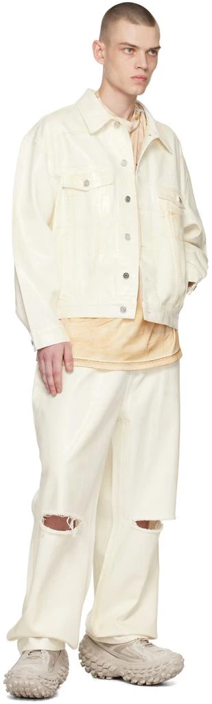 We11done White Foil Coated Trucker Denim Jacket 4