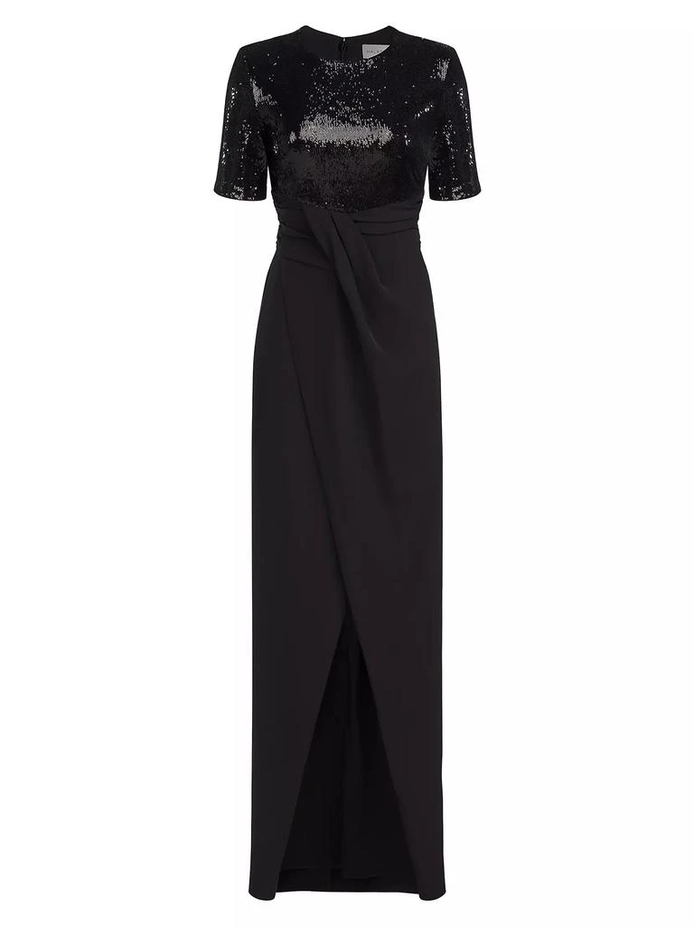 Halston Keagan Short-Sleeve Sequined Gown 1